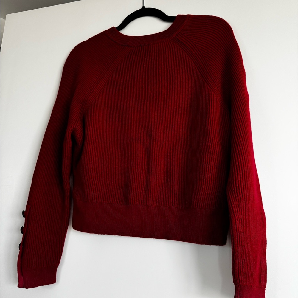Sezane Sami Deep Red Crewneck Sweater - Size Small